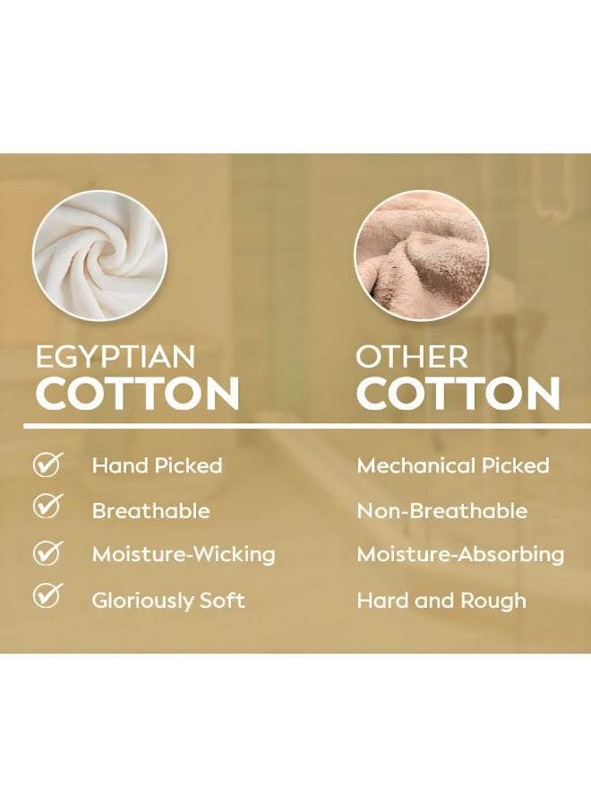 ATEN Homeware Egyptian Cotton 6 Piece Bath Towel Set - 1 Large Bath Towel (70 x 140 cm), 1 Hand Towel (40 x 70 cm) and 4 Face Towels (30 x 30 cm) - Ultra Soft & Highly Absorbent, OEKO-TEX Certified, Made in Egypt (Café) - Image 4